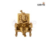 Brass Chair Ganesha – 6.5 Inch Height | Ganesha Idol on Chair for Pooja & Home Decoration